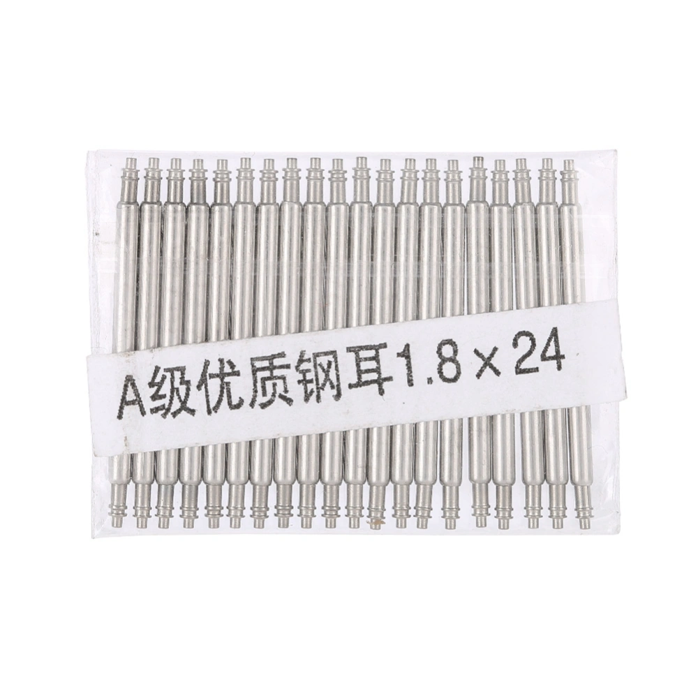 20pcs Watch Pin Bar Spring Bars Watches Strap Link Wristwatch Band Steel Tool Repair (1.8*24)