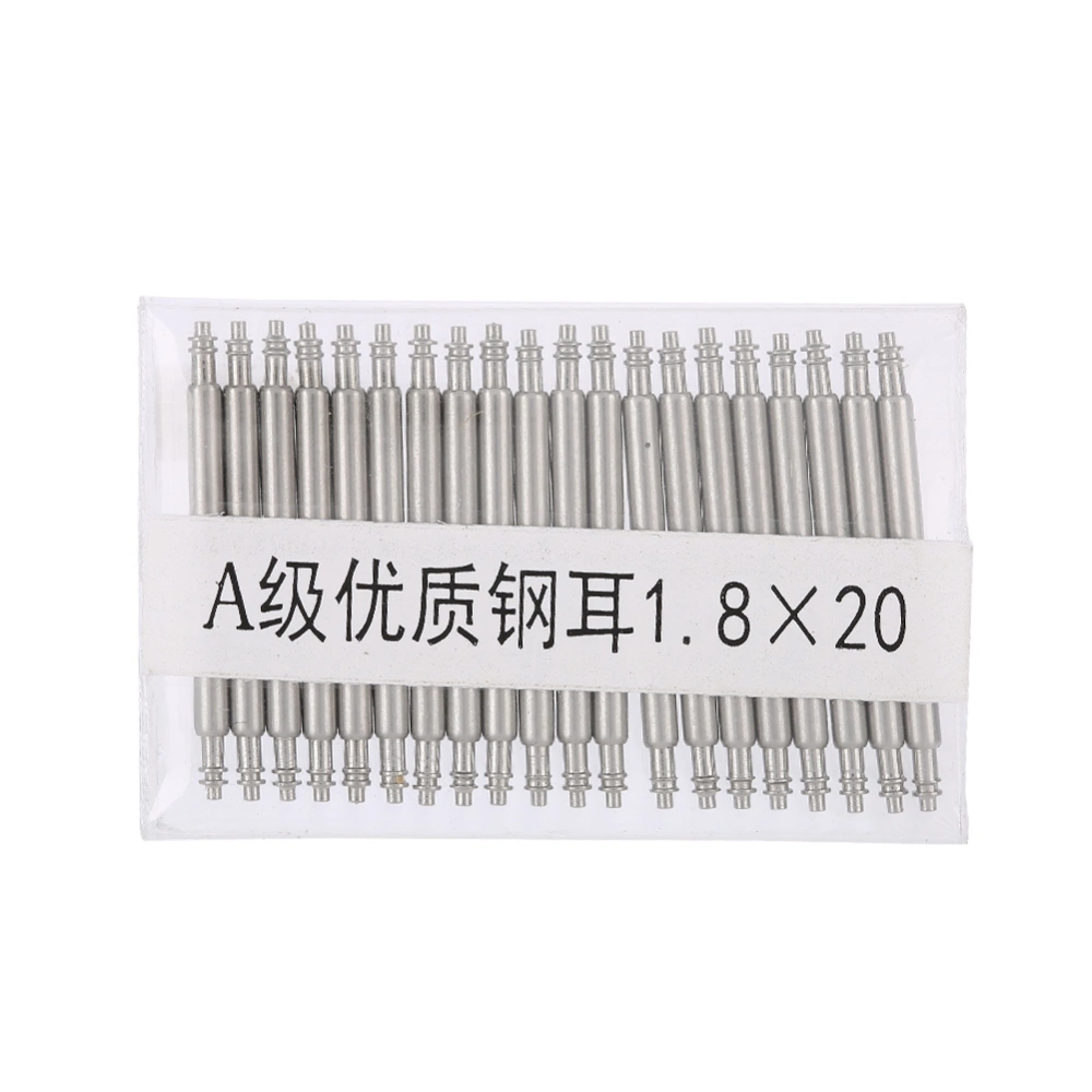 20pcs Watch Pin Bar Spring Bars Watches Strap Link Wristwatch Band Steel Tool Repair (1.8*20)