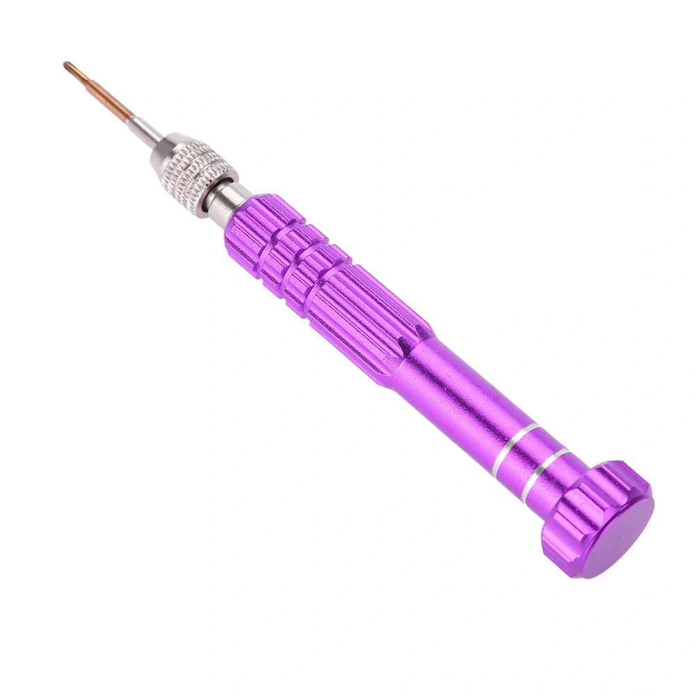 Screwdriver Handle With 5 Precision Bits Phone Glasses Watch Repair Tool Kit (Purple)