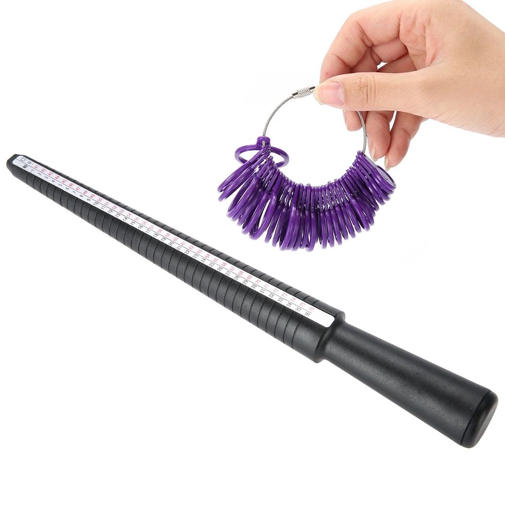 HK UK Sizes Ring Gauge Sizer &amp; Finger Ring Mandrel Sizing Measuring Jewelry Size Measure Tool