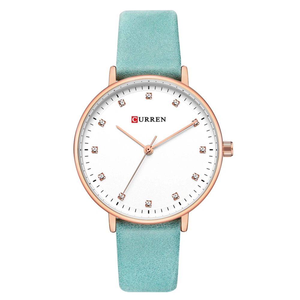 Fashion Waterproof Alloy Watch Analog Quartz Women Casual Wristwatch Rose Gold+White