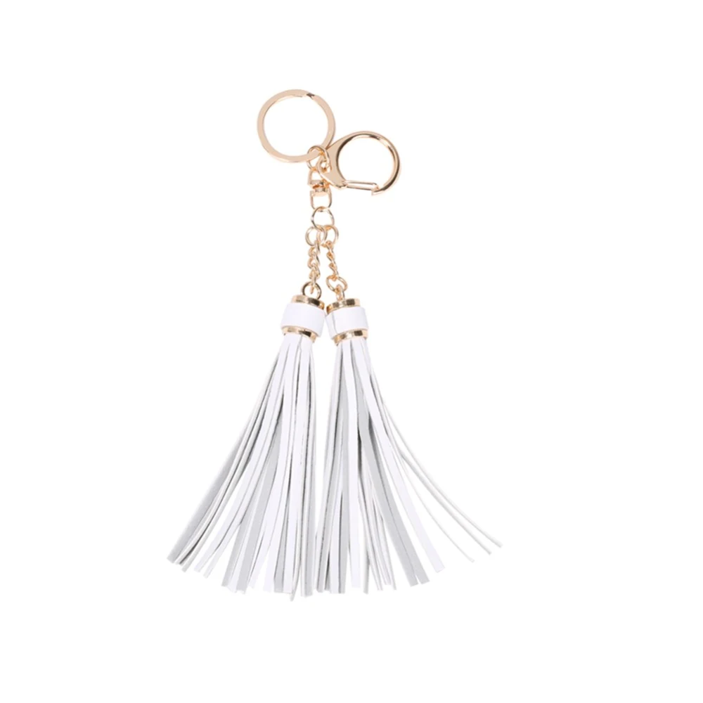 Tassel Handbag Keychain Key Ring Phone Car Pendant Decor Accessory (Gray)