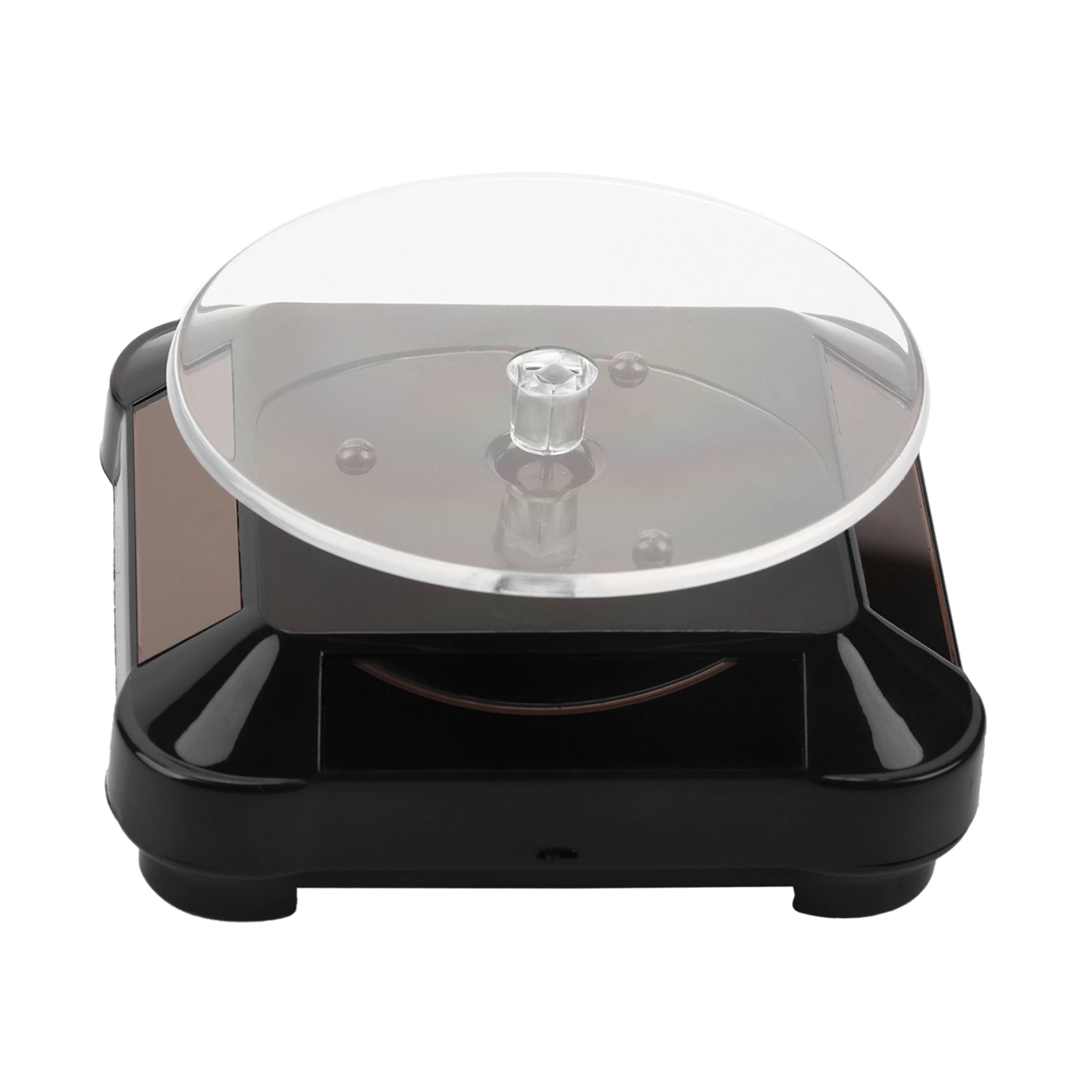 Solar Showcase 360 Rotating Turntable Watch Phone Jewelry Display Stand LED Light (Black)