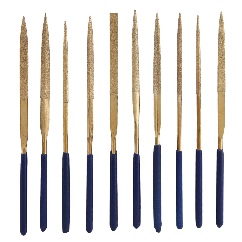 10pcs Titanium Alloy Coated Grinding Diamond Needle Files Set Repair Tools