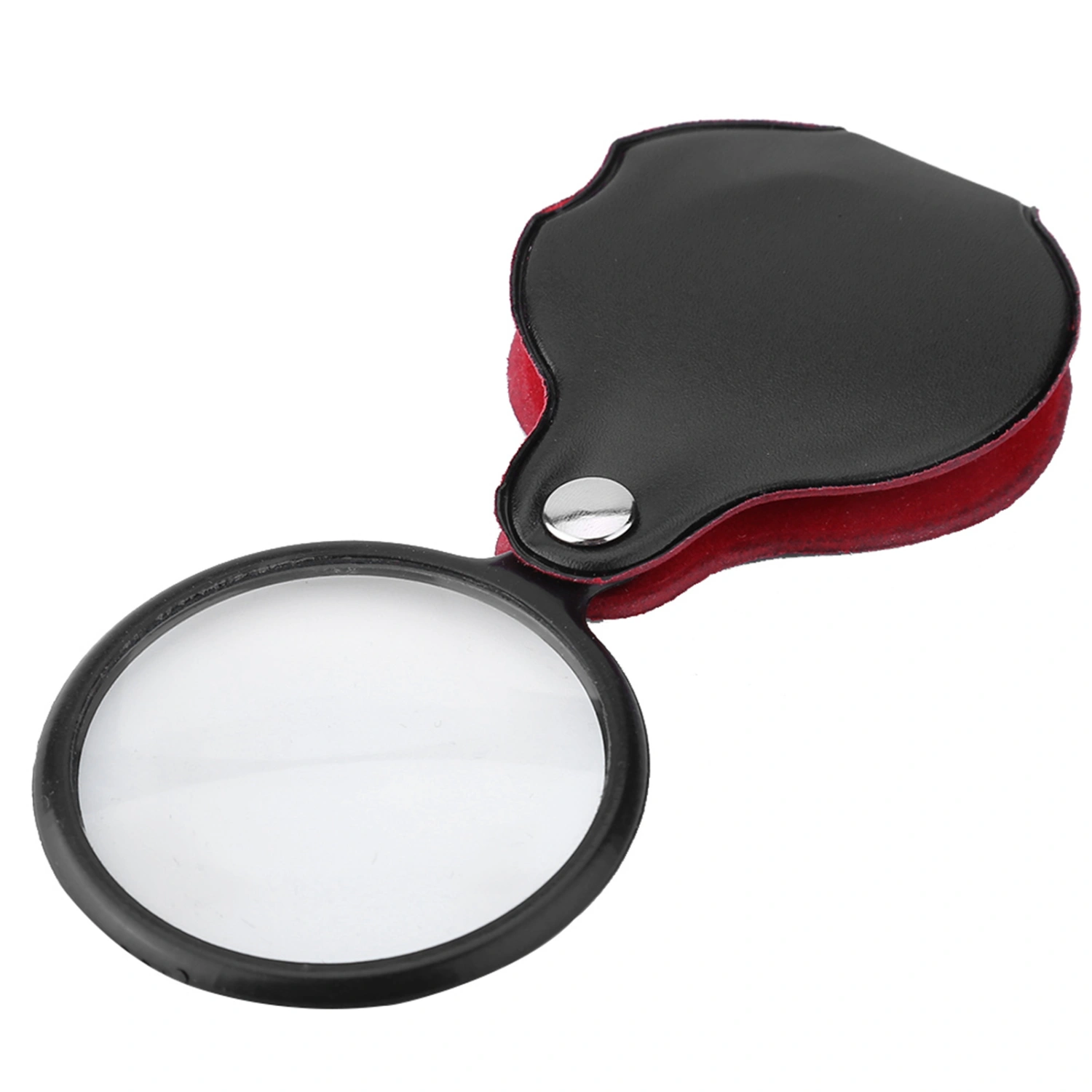 8X Mini Foldable Pocket Jewelry Magnifier Magnifying Glass Loupe with Pouch