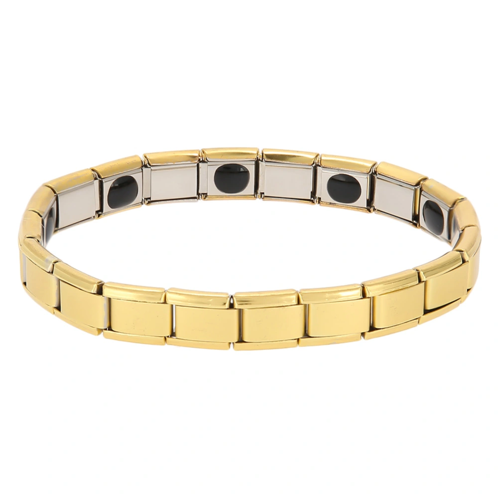 Simple Style Unisex Titanium Steel Bracelet Wristband Jewelry Bangle for Health Energy (Gold)