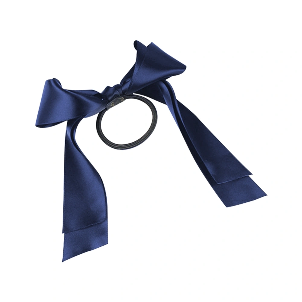 Fashionable Girls Women Elastic Hair Ties Rope Band Beautiful Bow Hair Accessories(Navy Blue)