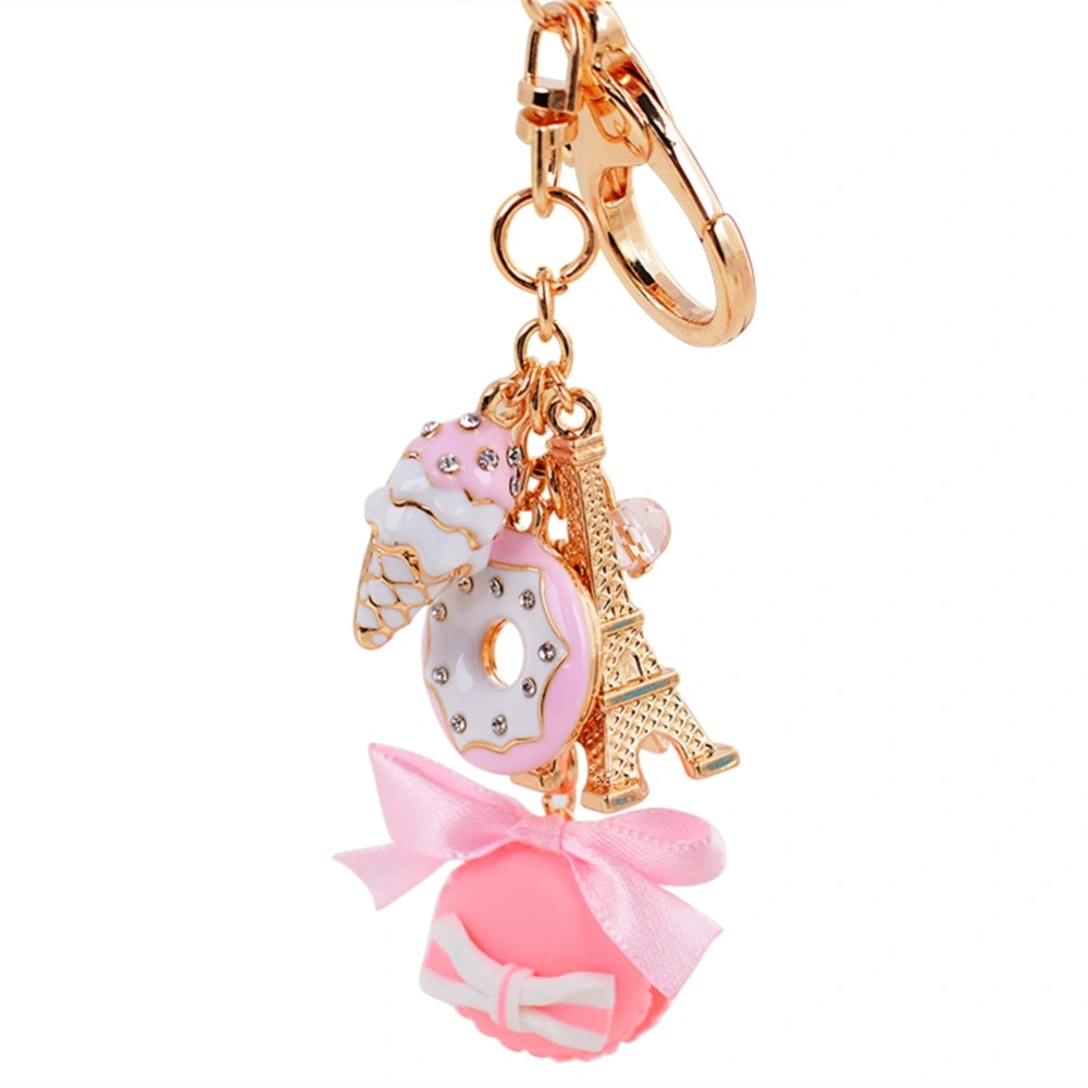 Decorative Fashionable Stylish Donuts Key Chains Car Pendant Cute Gift Accessory (Pink)