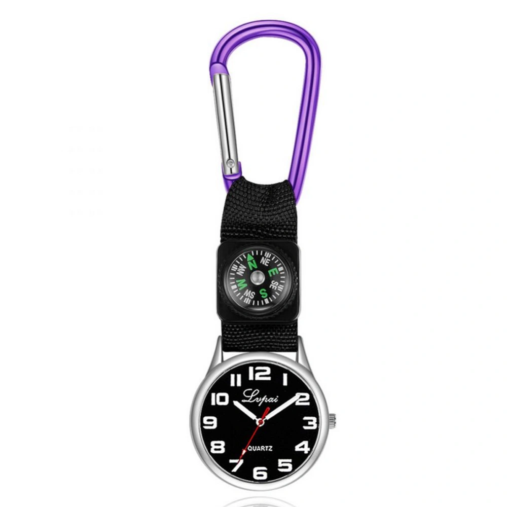 LVPAI Multi function Sports Watch with Compass Carabiner for Outdoor Camping Climbing(Purple)