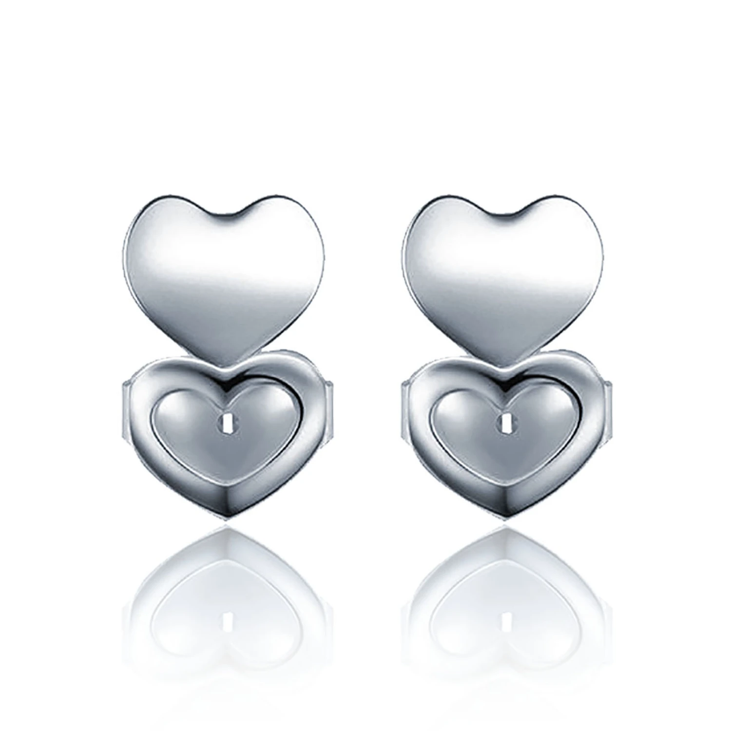 1 Pair / Set Earrings Back Ear Stud Nut Lifters Lift Copper Ear Lobe Support Silver