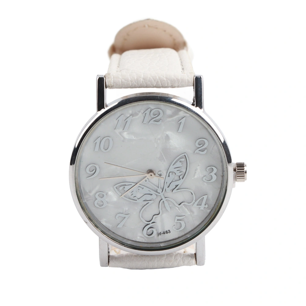 Fashionable PU Leather Strap Quartz Watch Women Female Analog Wristwatches White