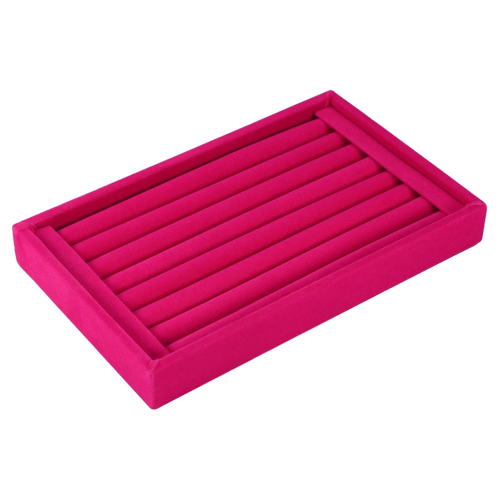 Ring Display Tray Slot Fashion Jewelry Organizer Holder Case Box Showcase Rose