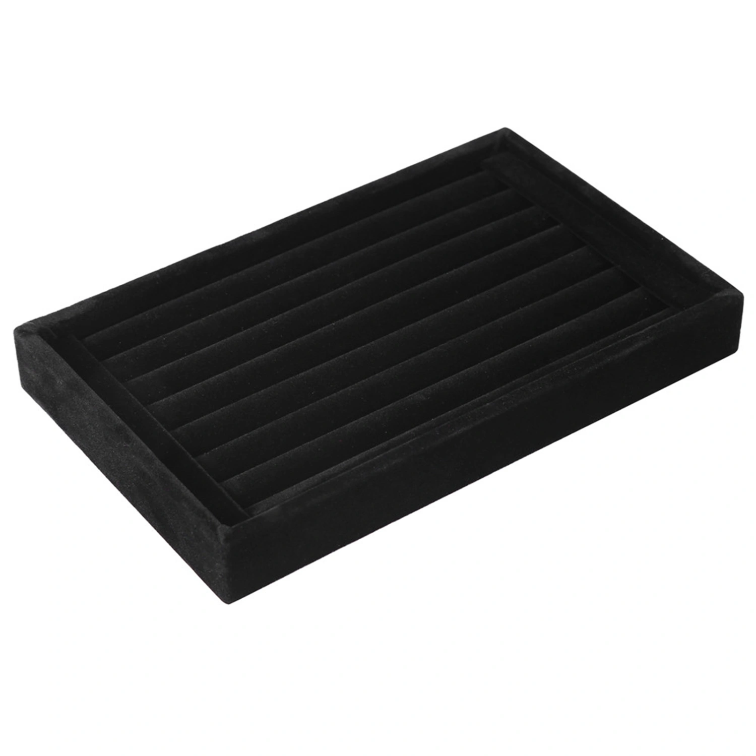 Ring Display Tray Slot Fashion Jewelry Organizer Holder Case Box Showcase Black