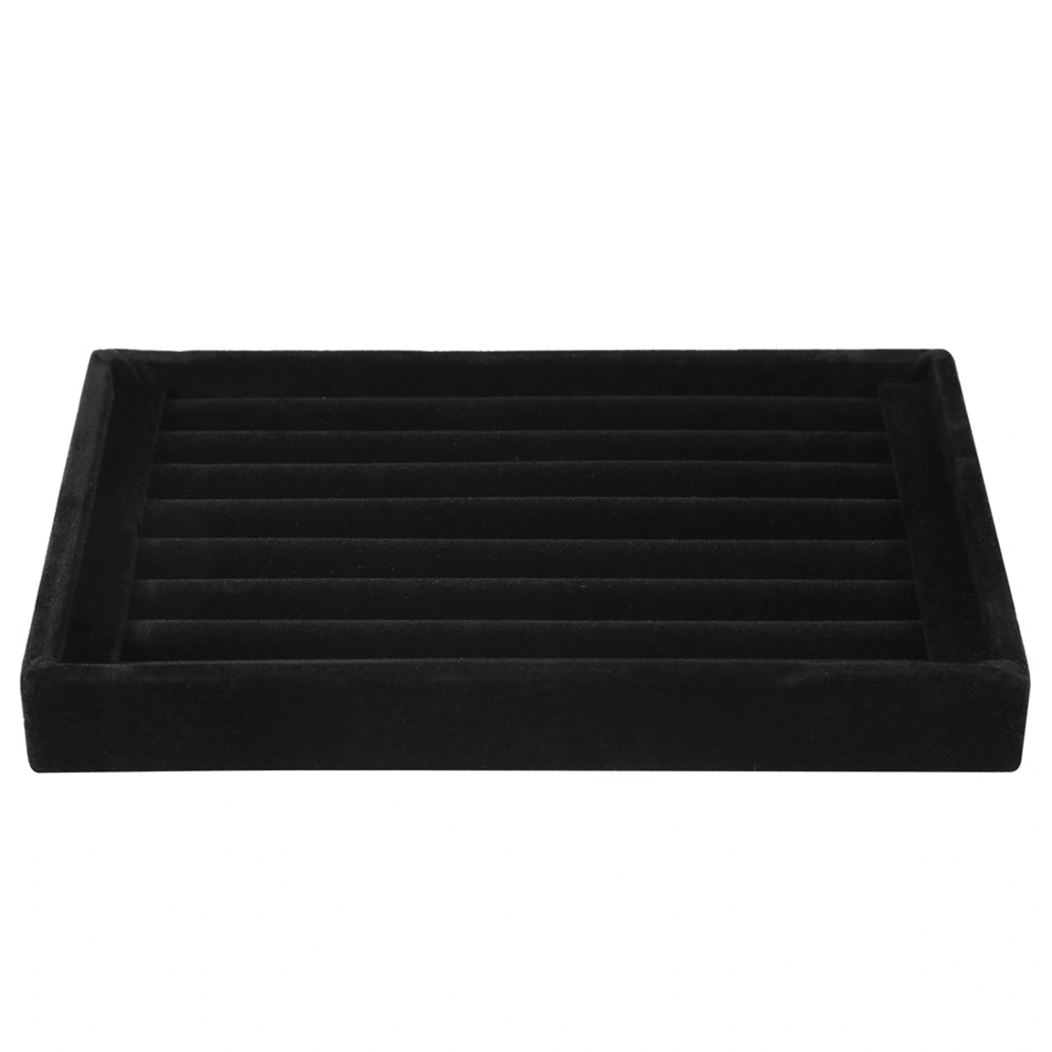 Ring Display Tray Slot Fashion Jewelry Organizer Holder Case Box Showcase Black