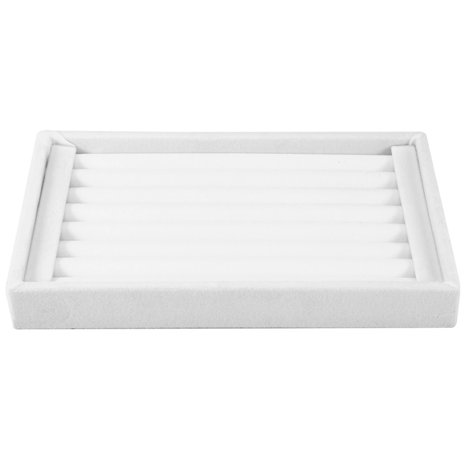 Ring Display Tray Slot Fashion Jewelry Organizer Holder Case Box Showcase White
