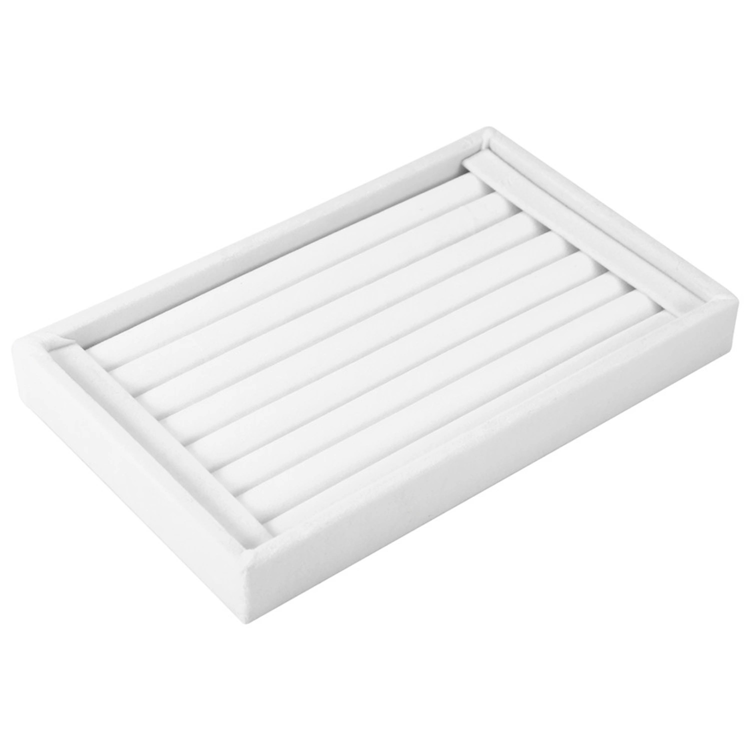 Ring Display Tray Slot Fashion Jewelry Organizer Holder Case Box Showcase White