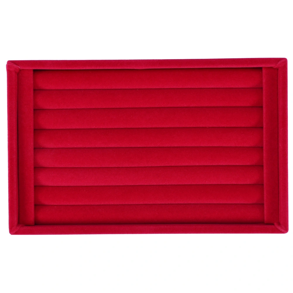 Ring Display Tray Slot Fashion Jewelry Organizer Holder Case Box Showcase Red