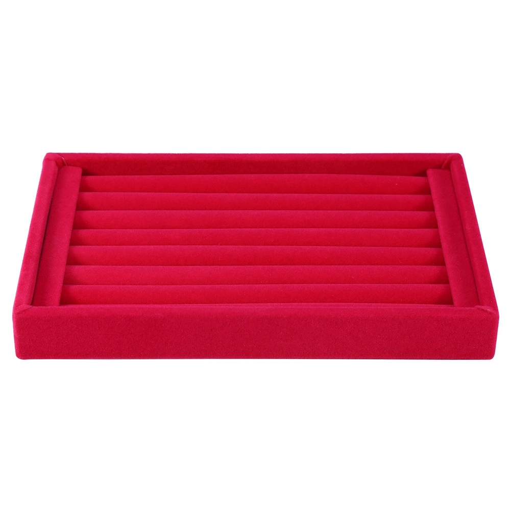 Ring Display Tray Slot Fashion Jewelry Organizer Holder Case Box Showcase Red