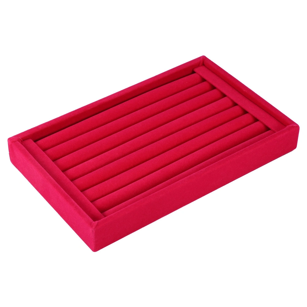 Ring Display Tray Slot Fashion Jewelry Organizer Holder Case Box Showcase Red
