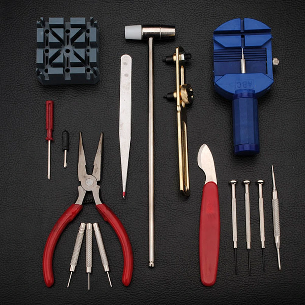 16pcs Watch Repair Tool Watchmaker Kit For Changing Watchband & Opening Watchcase