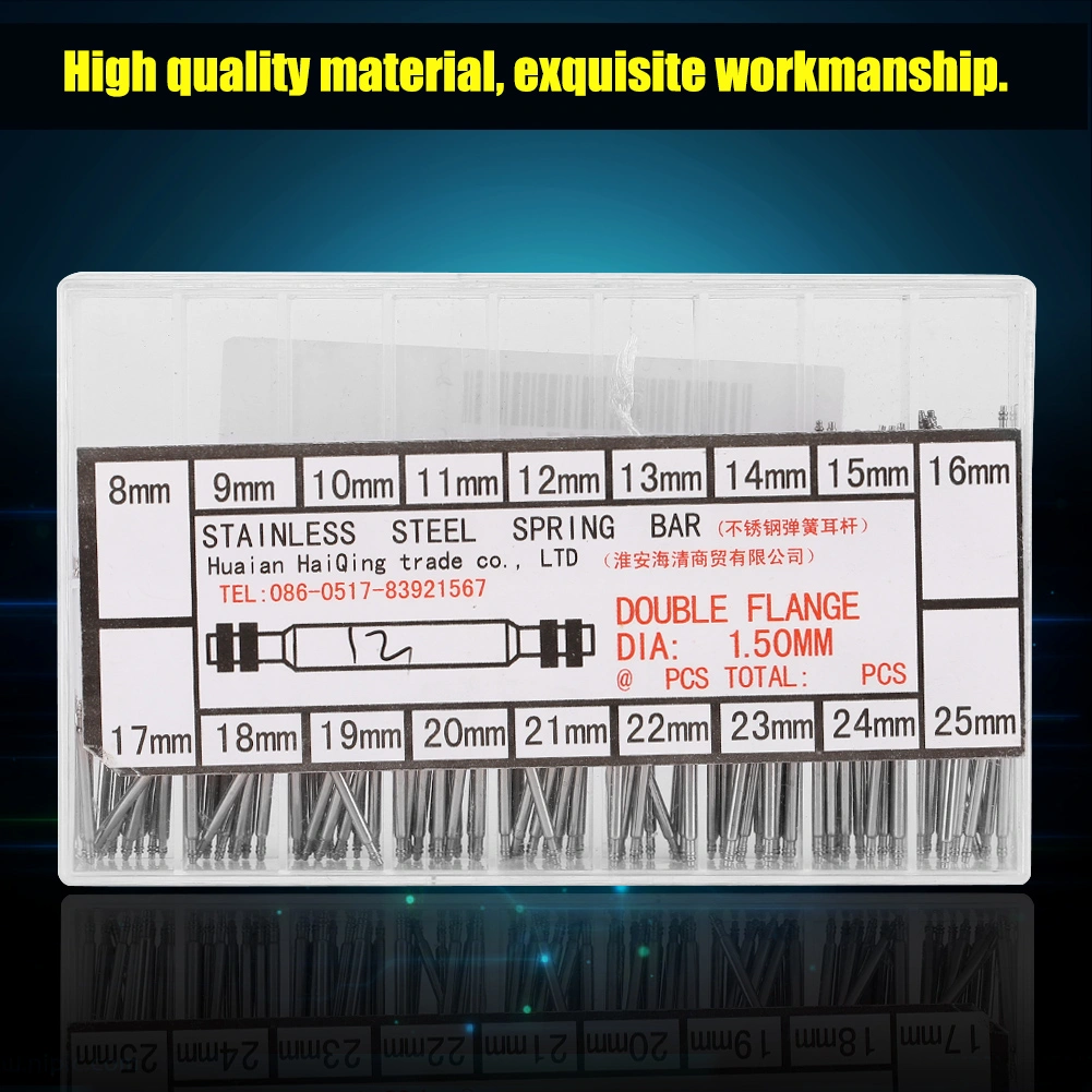 18sizes 216pcs Stainless Steel Spring Bar Watch Band Linking Pin Strap Accessory 8mm-25mm
