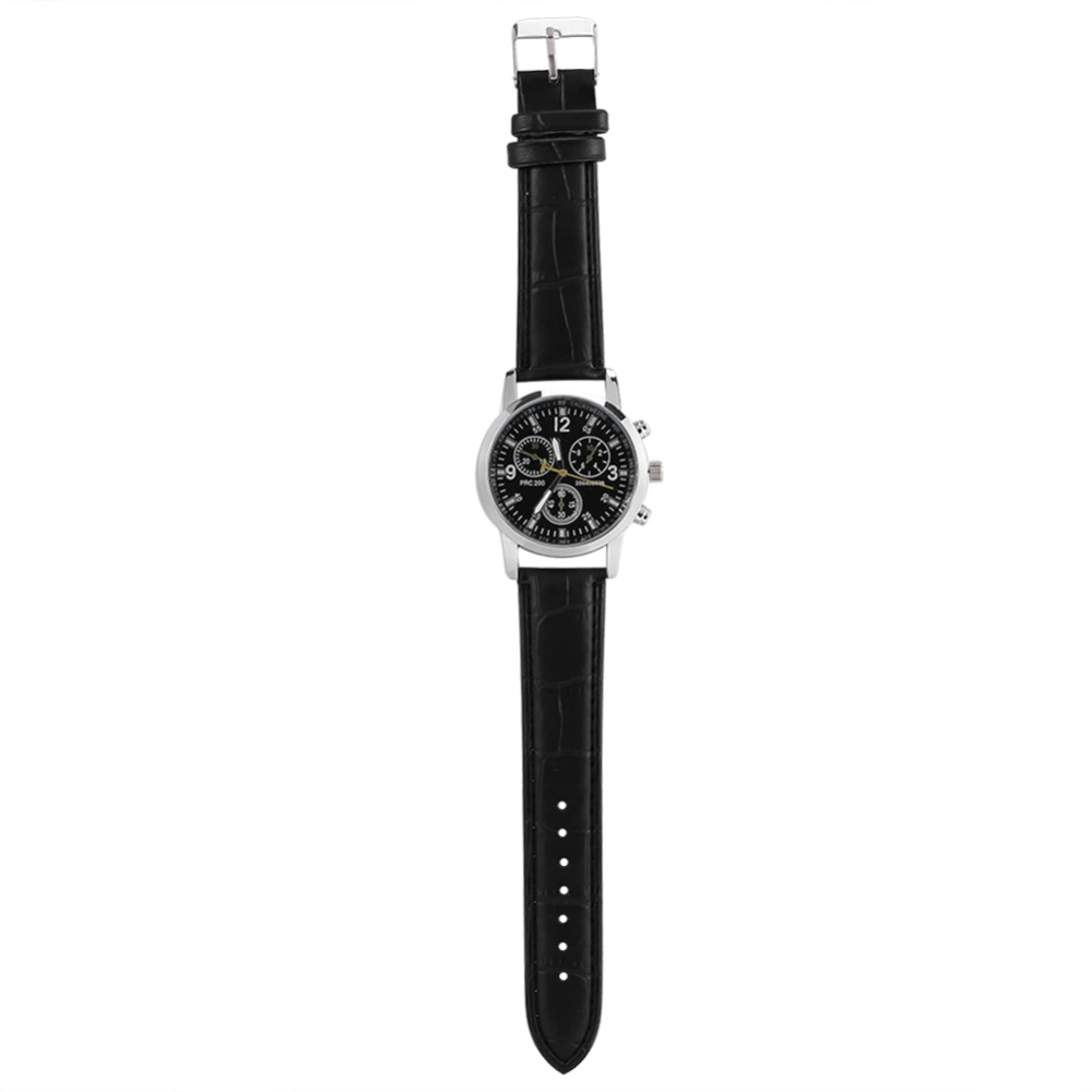 Fashionable Men Women Quartz Analog Round Watch Wristwatch(Black)