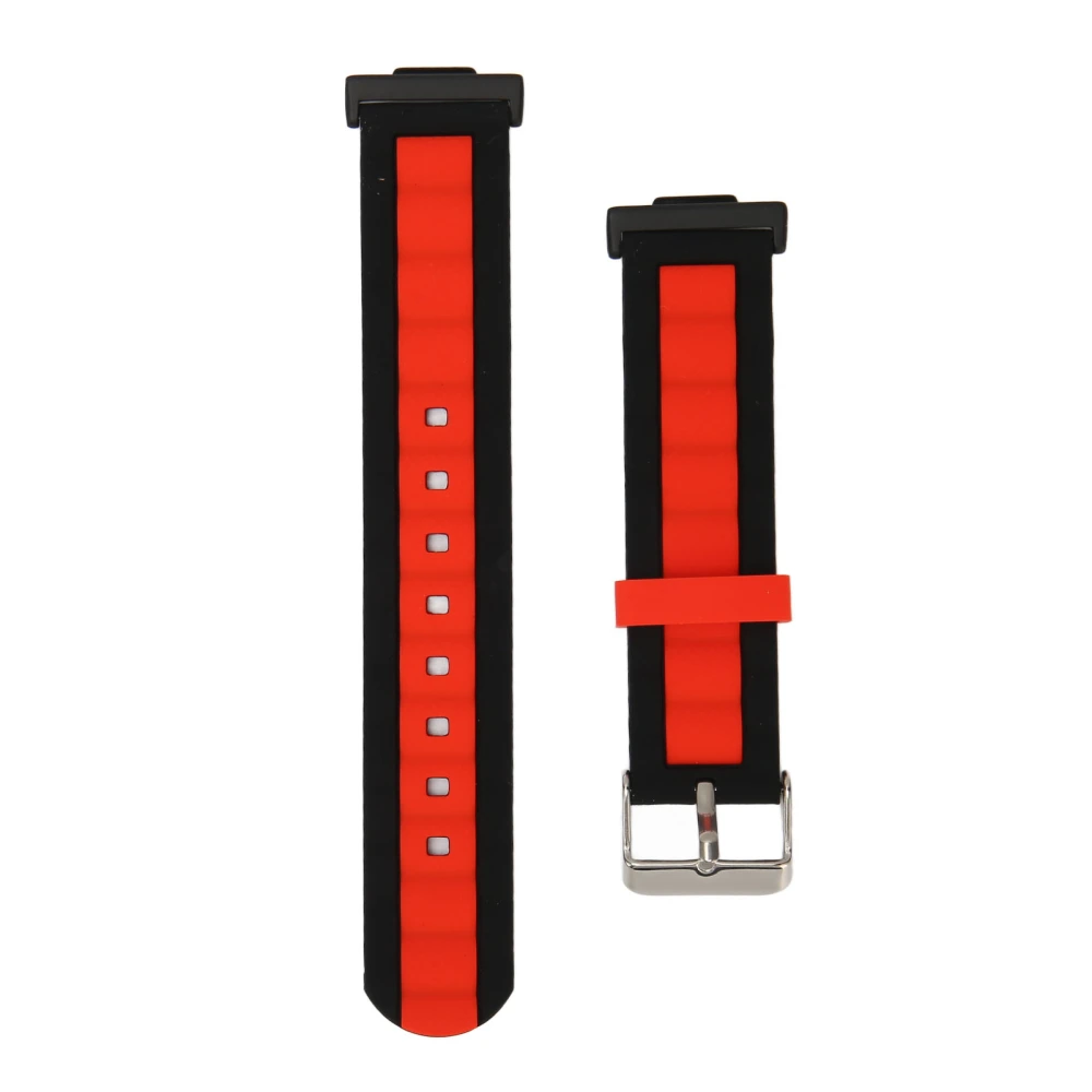 Silicone Watch Straps Adjustable Waterproof Elastic Replacement Wrist Band for Watch FIT 2 Black Red