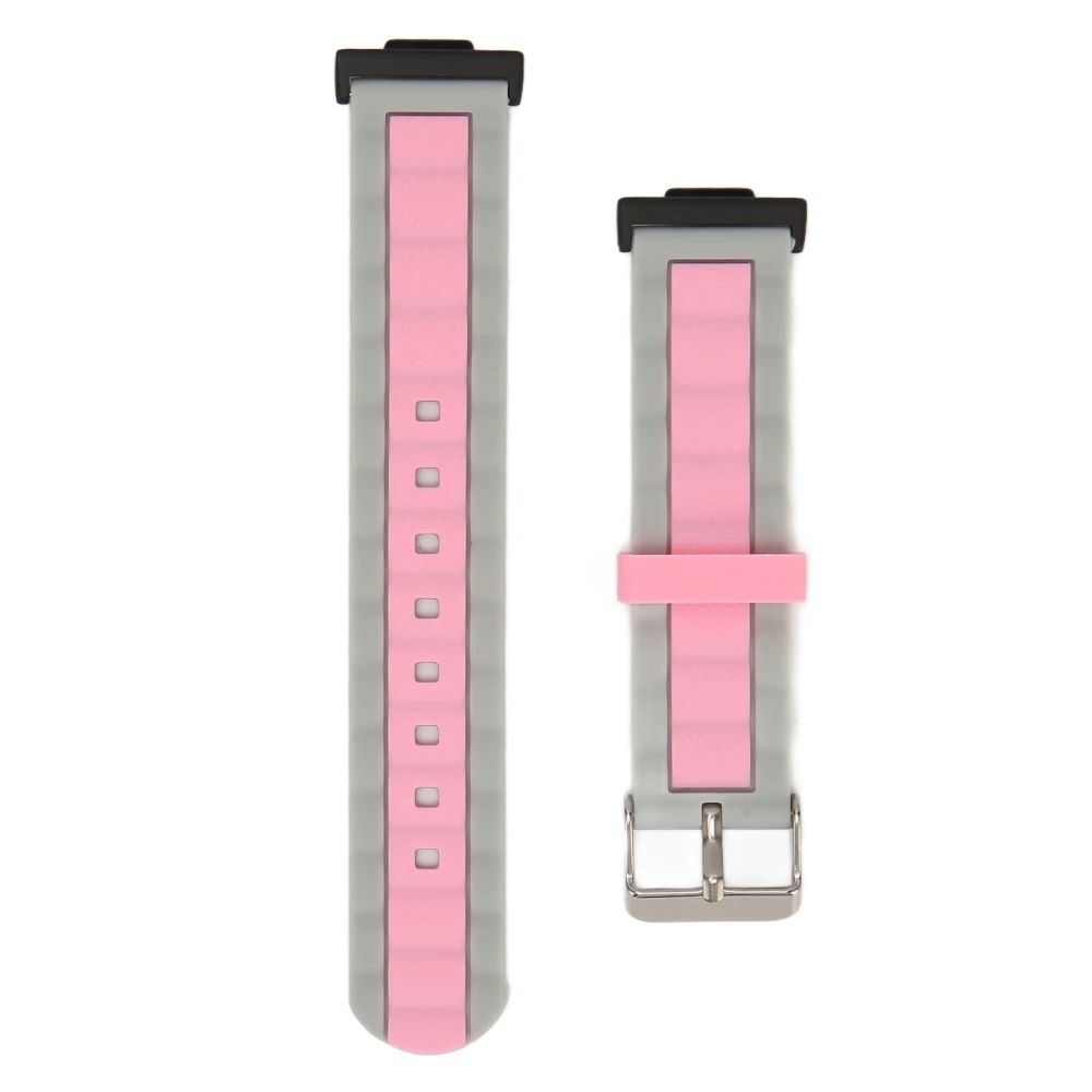 Silicone Watch Straps Adjustable Waterproof Elastic Replacement Wrist Band for Watch FIT 2 Gray Pink