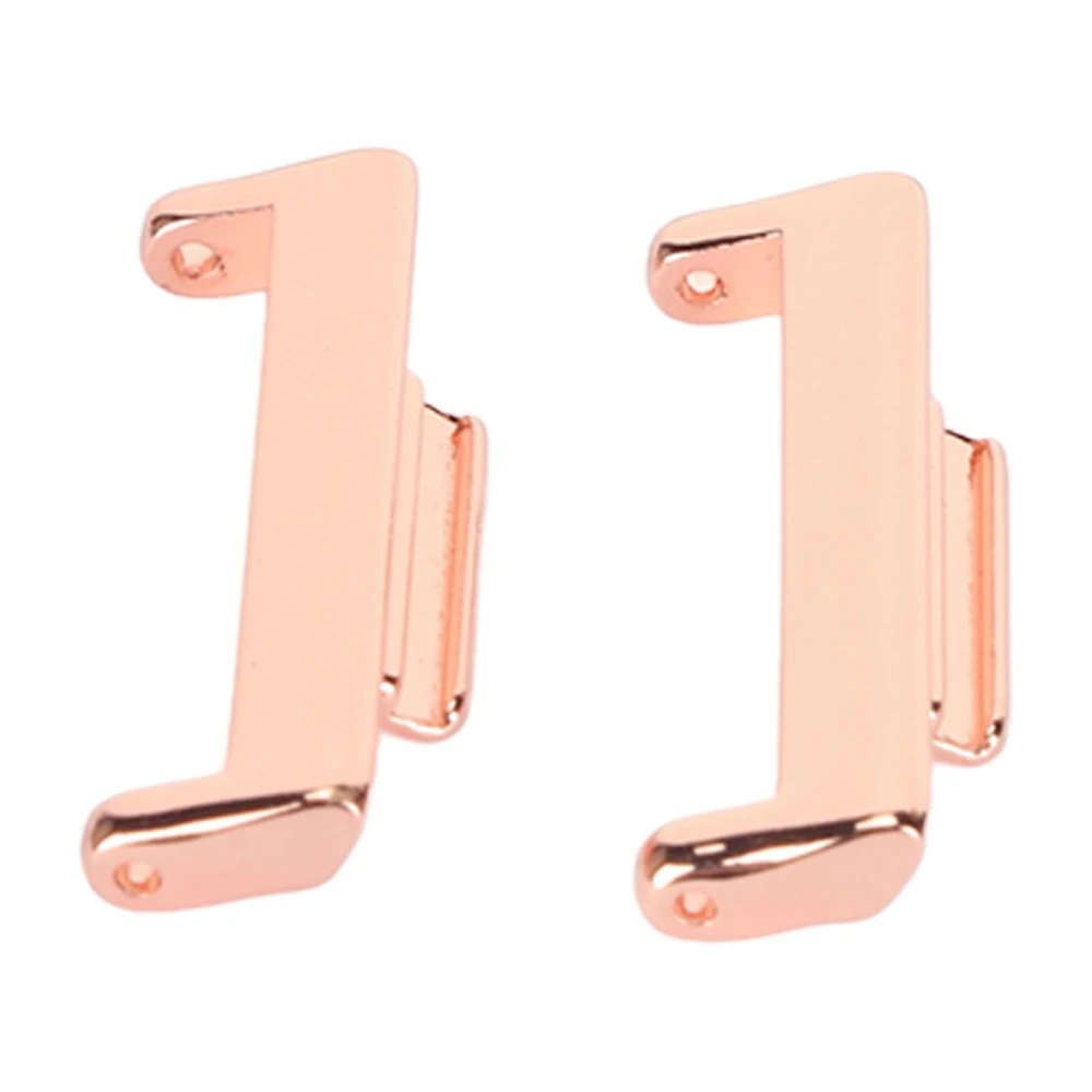 2Pcs Watch Band Connector Metal Simple Stylish Watchband Connection Adapter Replacement for FIT 2 20mm Inner Dia Rose Gold