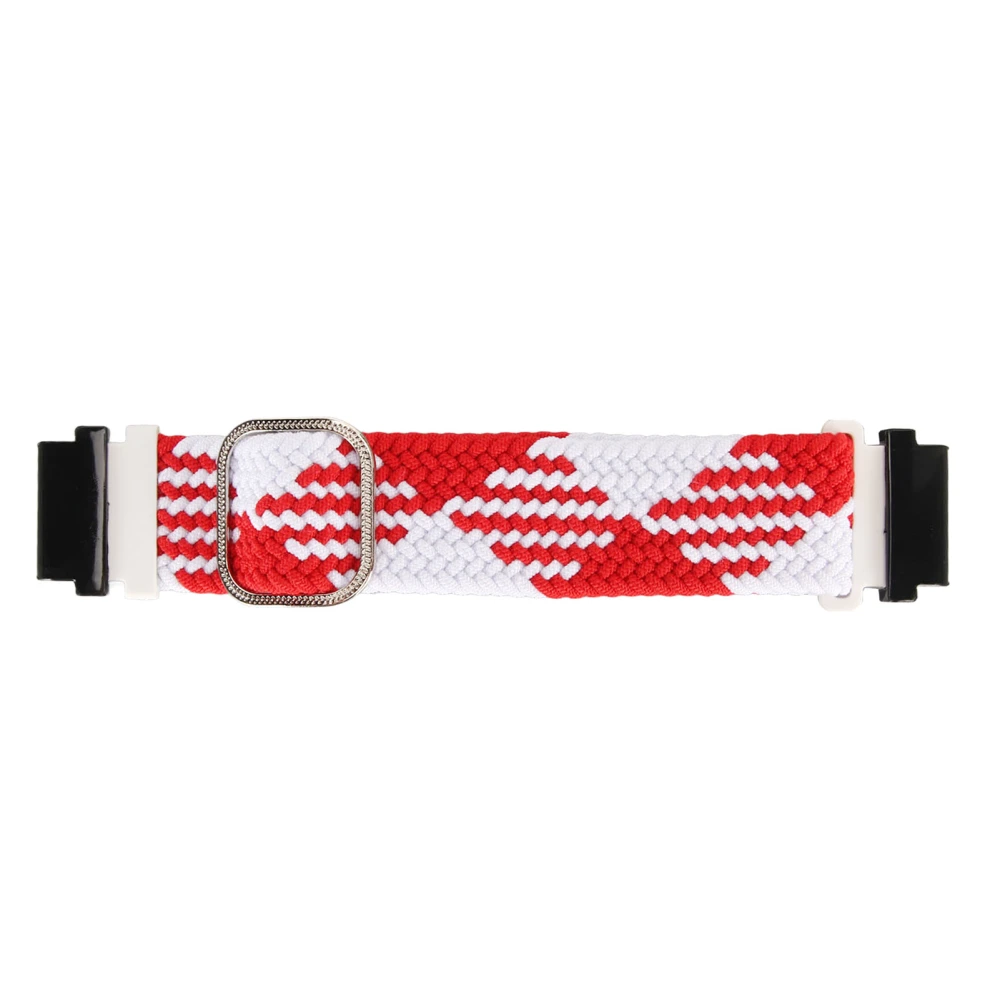 Nylon Watchband Adjustable Replacement Band Sport Breathable Strap for Fenix 7S for 6S for 5S Red White