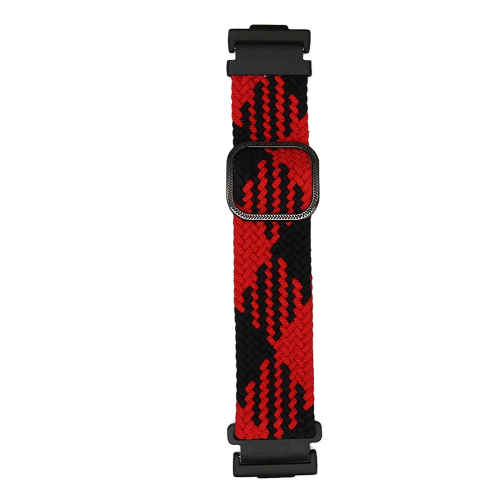 Braided Watch Strap Colorful Adjusted Sports Nylon Braided Watch Wristband for Huawei Watch FIT 2 Reddish Black