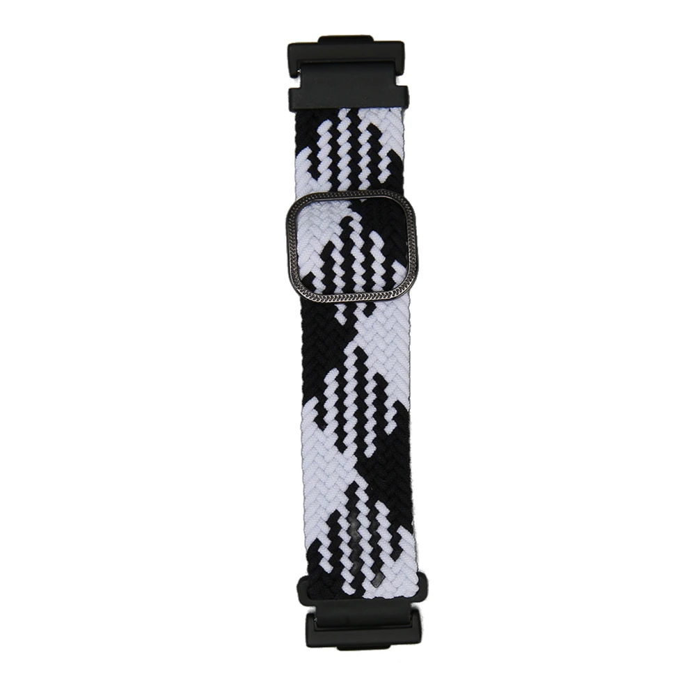 Braided Watch Strap Colorful Adjusted Sports Nylon Braided Watch Wristband for Huawei Watch FIT 2 Black White