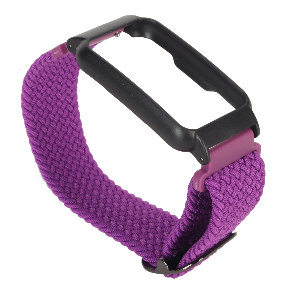 Nylon Watchband Replacemen Wirstband Adjustable Sports Breathable Watchband with Case for Oppo Free Purple with Black Case