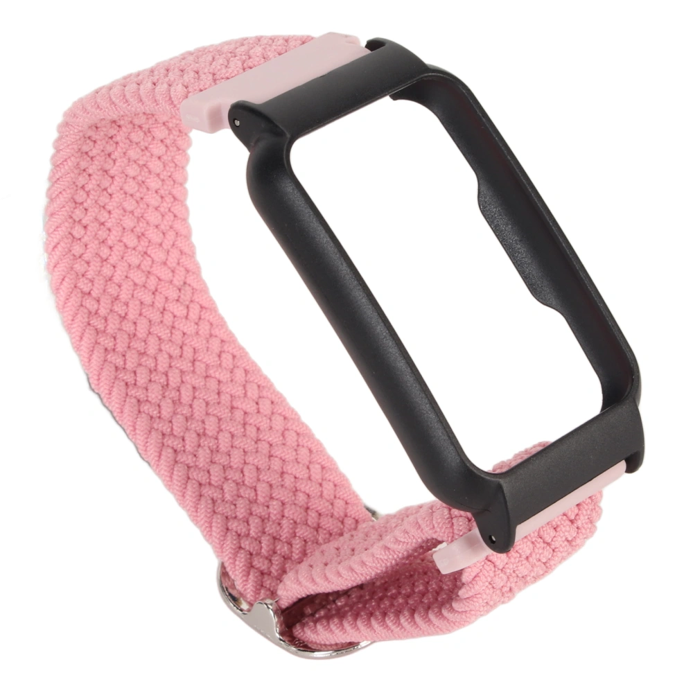 Nylon Watchband Replacemen Wirstband Adjustable Sports Breathable Watchband with Case for Oppo Free Pink with Black Case