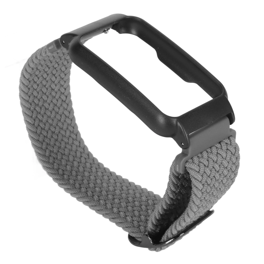 Nylon Watchband Replacemen Wirstband Adjustable Sports Breathable Watchband with Case for Oppo Free Grey with Black Case