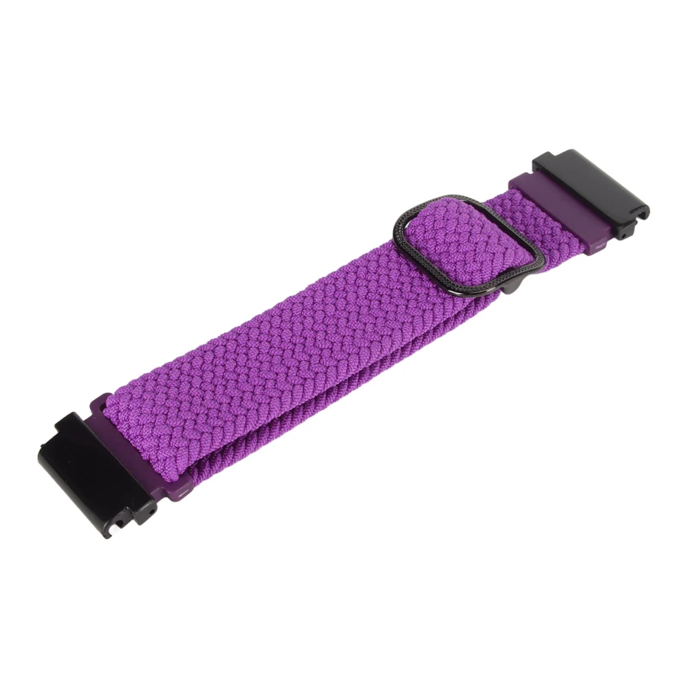 Nylon Woven Watch Strap Adjustable Buckle Wristband Replacement Sports Watch Band for Fenix 7 6 5 Purple