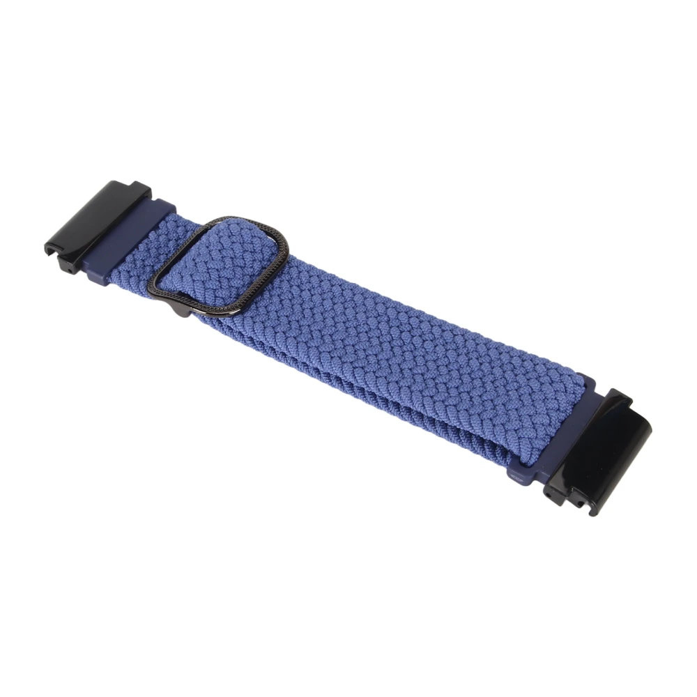 Nylon Woven Watch Strap Adjustable Buckle Wristband Replacement Sports Watch Band for Fenix 7 6 5 Dark Blue