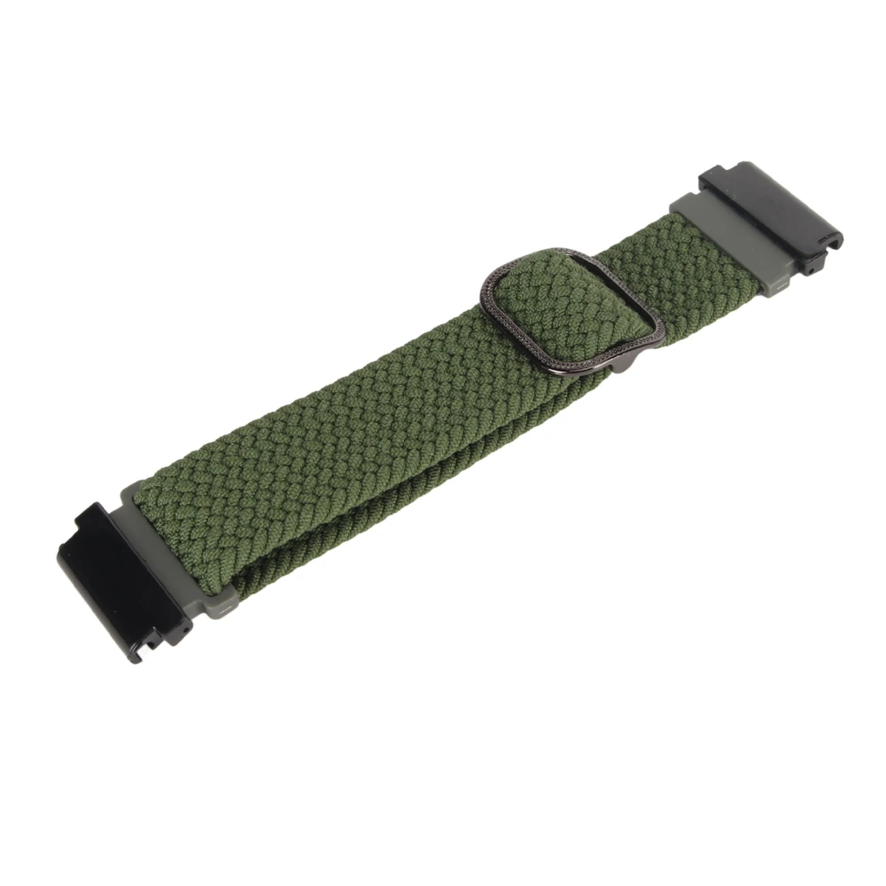 Nylon Woven Watch Strap Adjustable Buckle Wristband Replacement Sports Watch Band for Fenix 7 6 5 Green