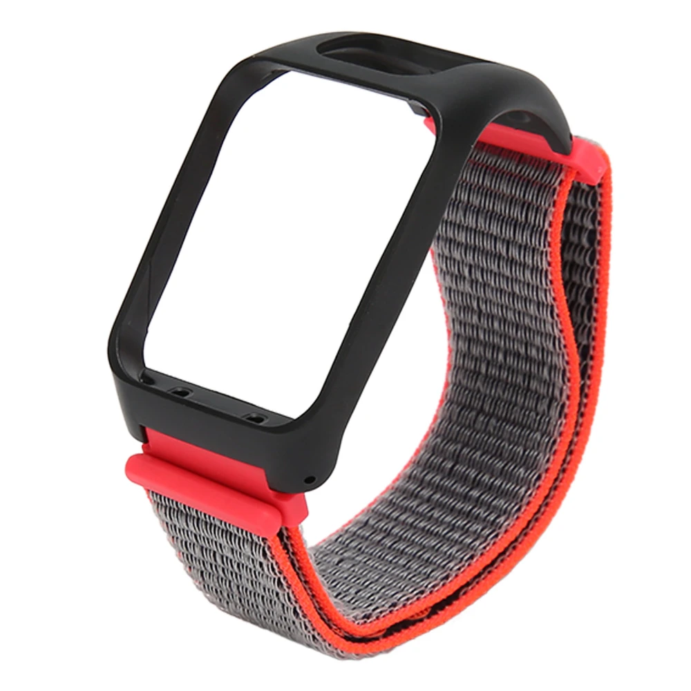 2 in 1 Elastic Braided Nylon Sport Watch Strap Replacement Watch Band Accessory for TOMTOM Runner3 Bluish Red