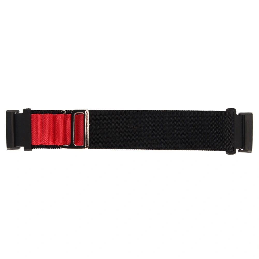 Stretch Woven Nylon Smartwatch Band Strap Replacement Accessory Fit for Fitbit Versa 4 3 Sense 2 Black and Red