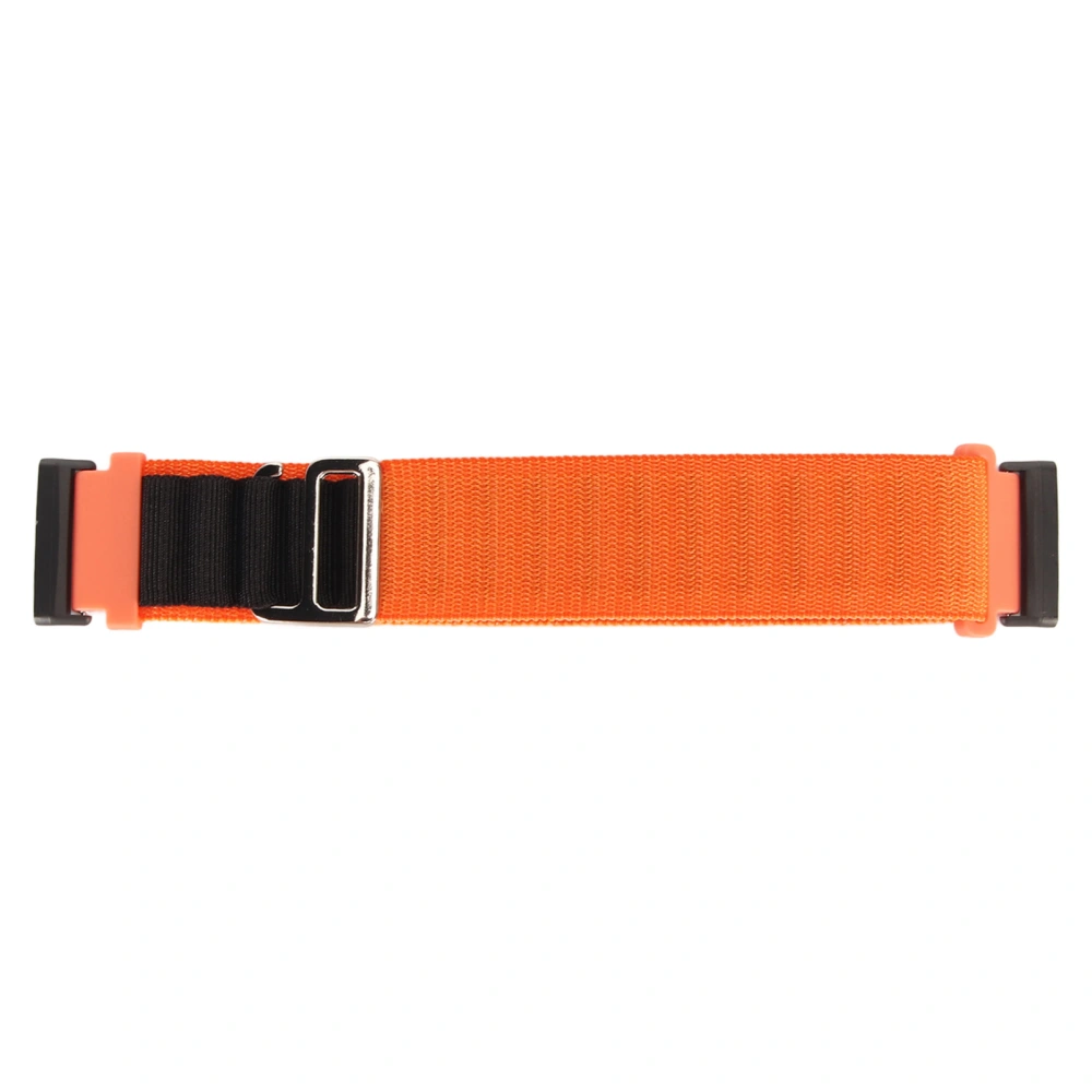 Stretch Woven Nylon Smartwatch Band Strap Replacement Accessory Fit for Fitbit Versa 4 3 Sense 2 Orange and Black