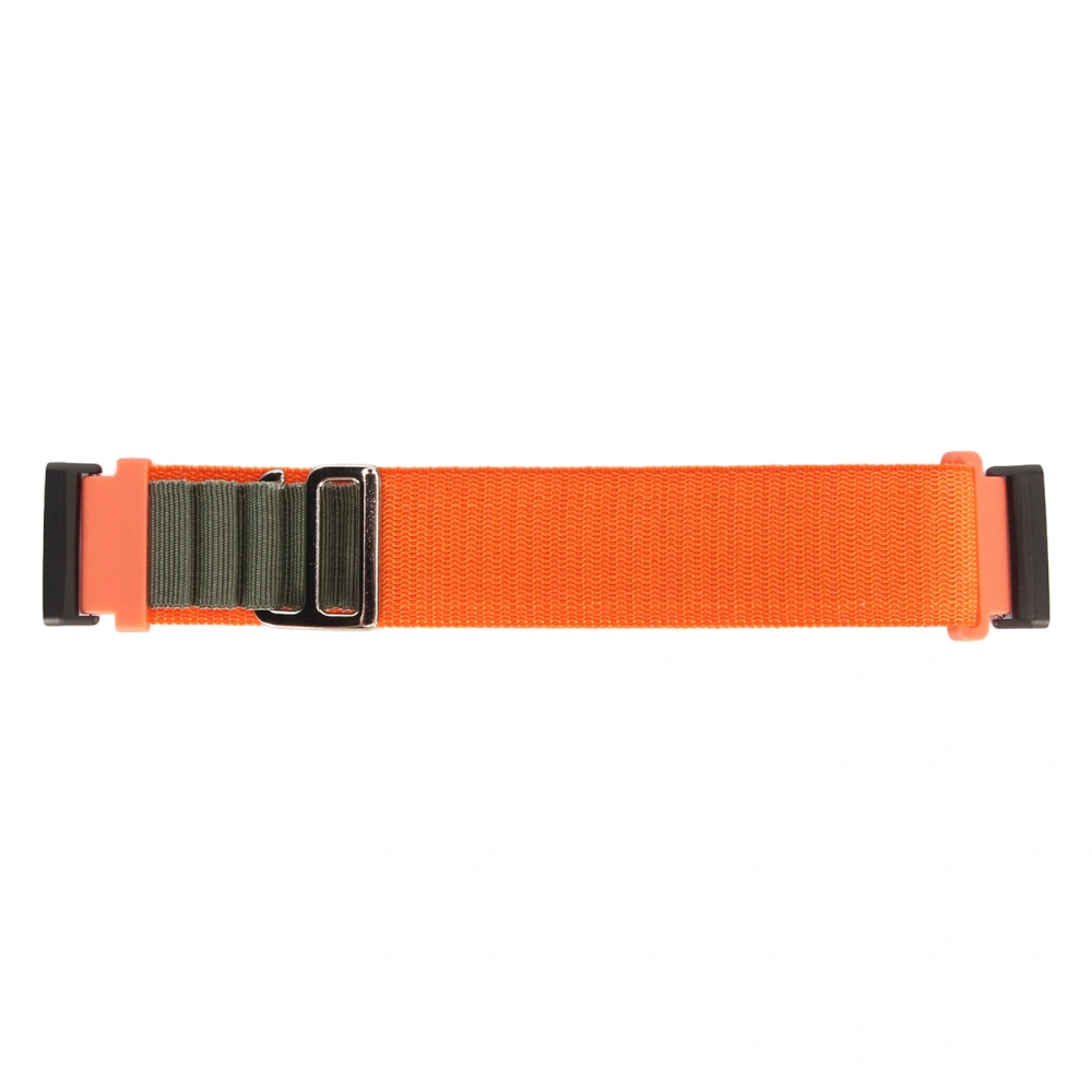 Stretch Woven Nylon Smartwatch Band Strap Replacement Accessory Fit for Fitbit Versa 4 3 Sense 2 Orange and Green