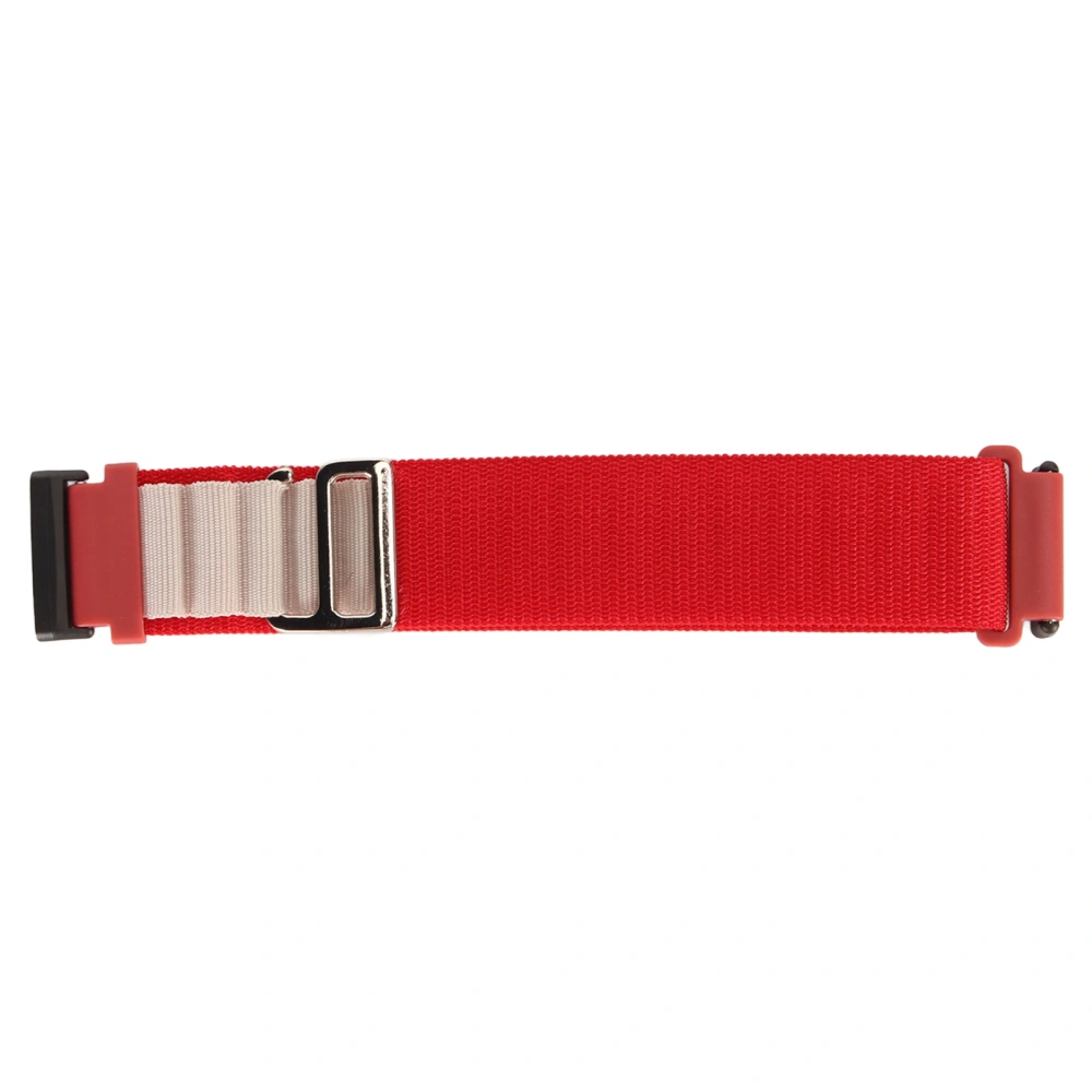 Stretch Woven Nylon Smartwatch Band Strap Replacement Accessory Fit for Fitbit Versa 4 3 Sense 2 Red and White