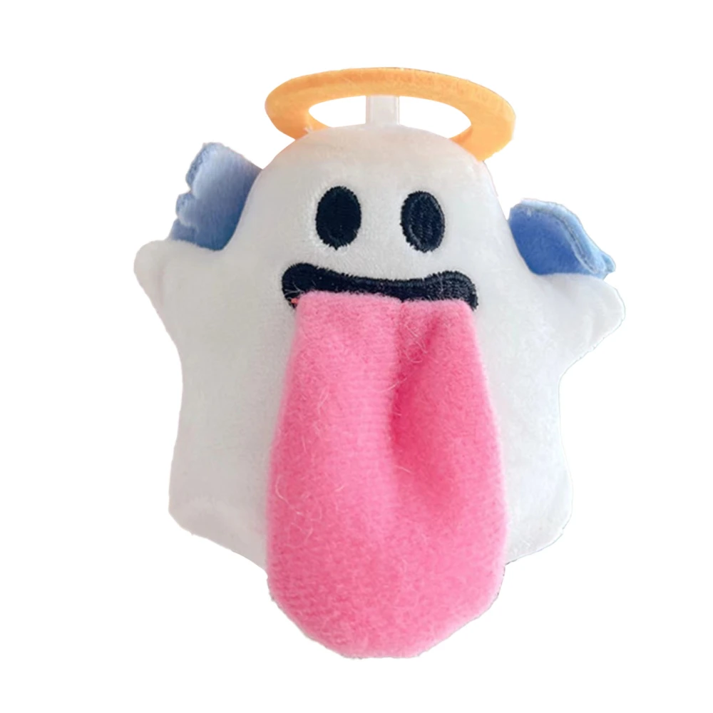 Cute Plush Doll Keychain Pendant Funny Stuffed Toy Pendant Keyring for Purse Backpack Handbag White