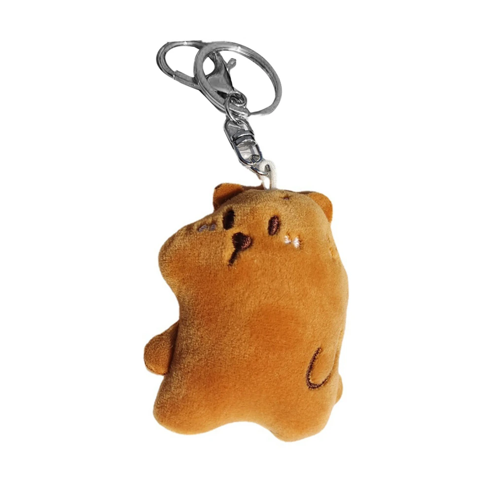 Couple Cute Bear Keychains Soft Plush Animal Pendant Key Rings with Squeak for Keys Bags Sinistrad