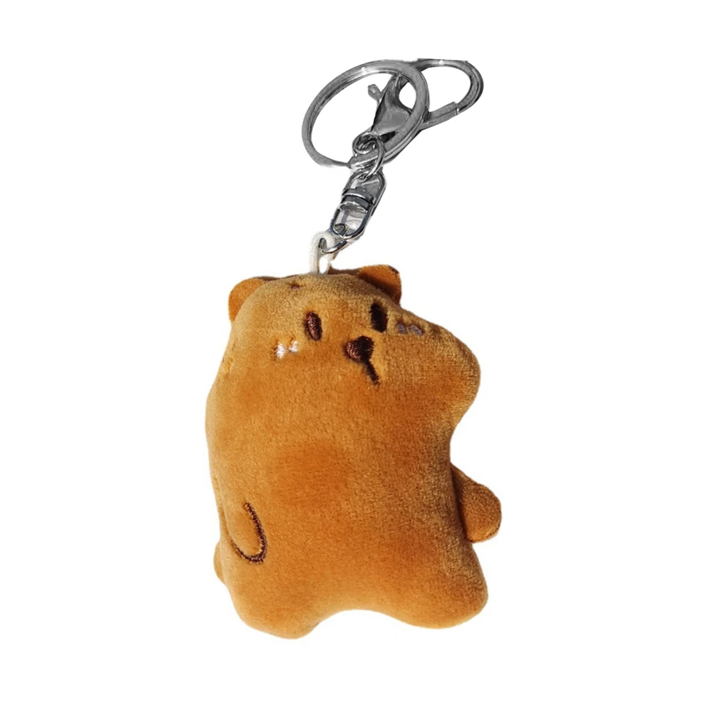 Couple Cute Bear Keychains Soft Plush Animal Pendant Key Rings with Squeak for Keys Bags Dextrad