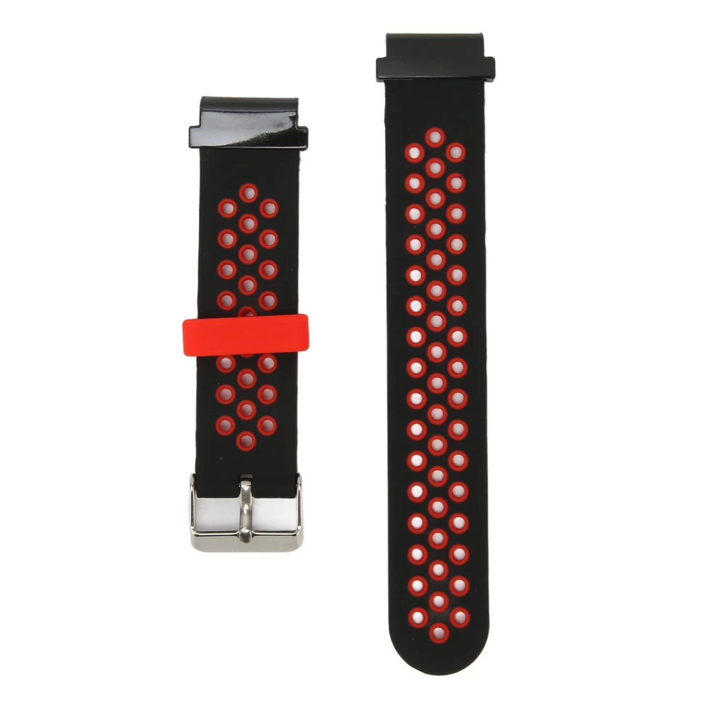 20mm Silicone Watchband Breathable Water Resistant Comfortable Wrist Strap for Garmin Fenix 7S 6S 5S Black Red