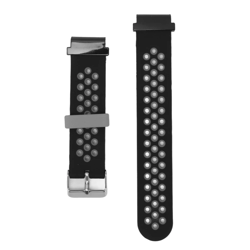 20mm Silicone Watchband Breathable Water Resistant Comfortable Wrist Strap for Garmin Fenix 7S 6S 5S Black Gray