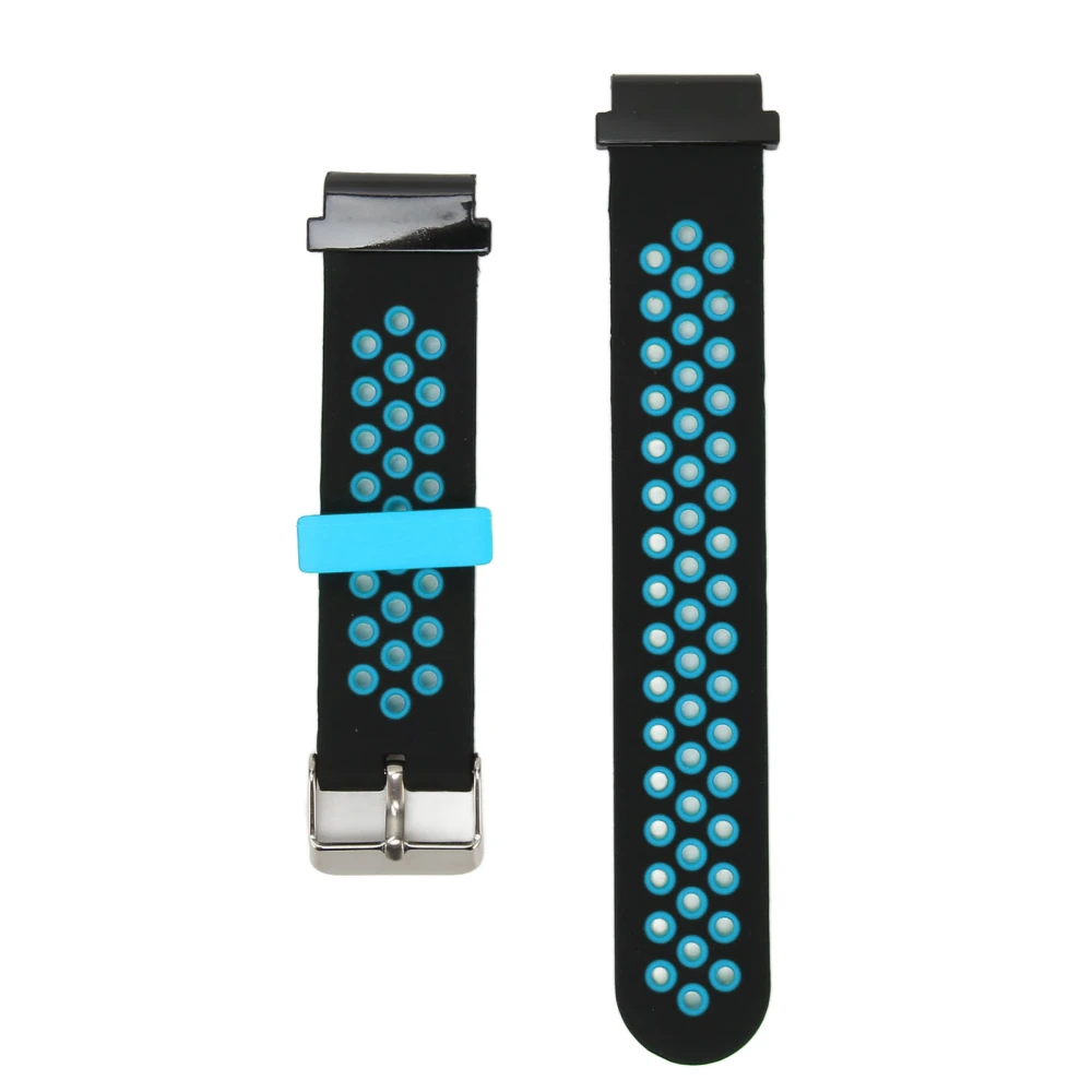 20mm Silicone Watchband Breathable Water Resistant Comfortable Wrist Strap for Garmin Fenix 7S 6S 5S Black Blue