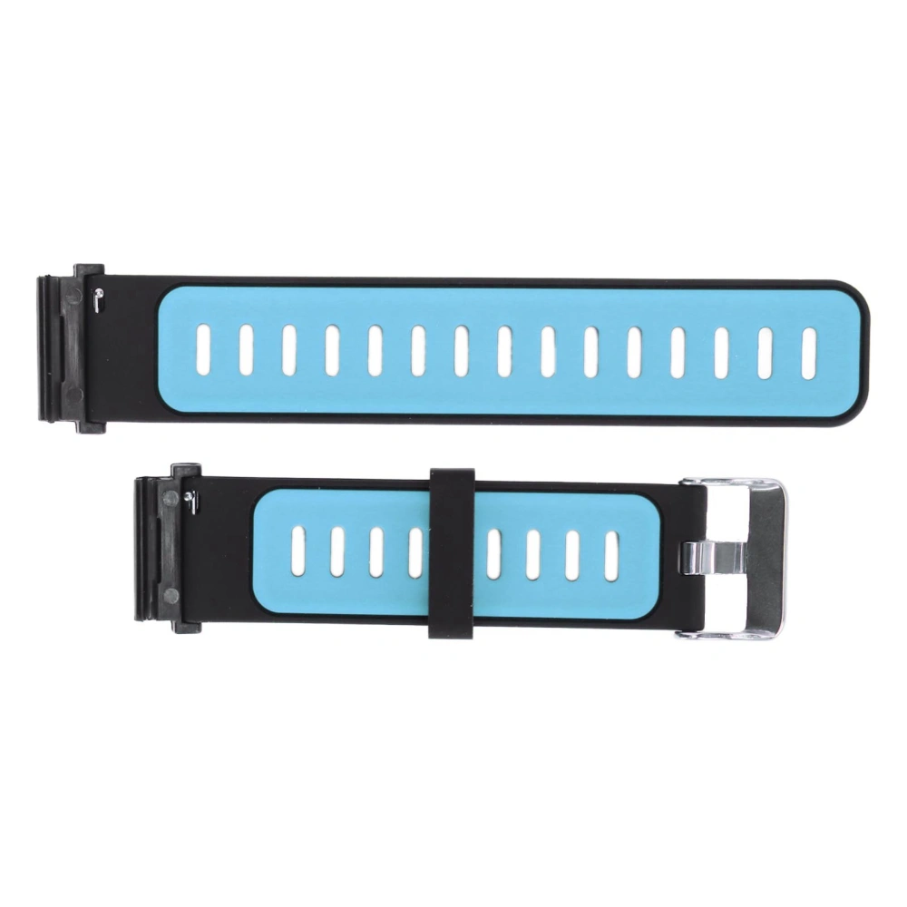 22mm Silicone Watch Band Double Color Silicone Watch Strap Replacement for Fenix 7 Black Blue